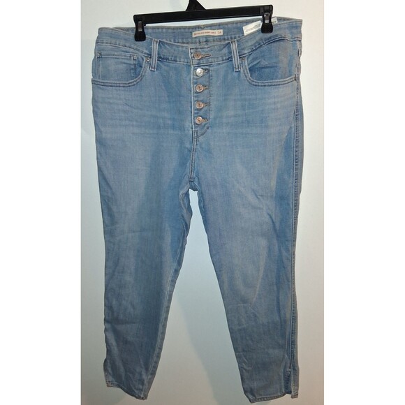 Levis 721 Light Denim High Rise Button Fly Skinny Jeans Sz 34 - Picture 1 of 2
